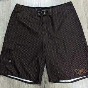 O'Neill Men's Brown Striped Swim Shorts Size 34